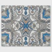 Beautiful white and blue arabesque, islamic patter ラッピングペーパー (フラット)