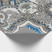 Beautiful white and blue arabesque, islamic patter ラッピングペーパー (角)