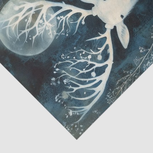 Beautiful White Deer Cyanotype Printing 薄葉紙 (詳細)