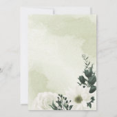 beautiful white floral greenery wreath wedding 招待状 (裏面)