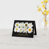 Beautiful White Flowers Floral Bouquet Thank You カード (黄色い花)