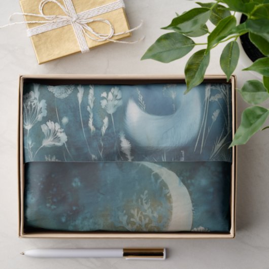 Beautiful White Fox Cyanotype Printing 薄葉紙 (ギフト)