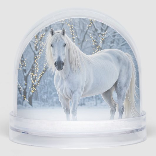 Beautiful White Horse Snow Christmas Holiday (正面)