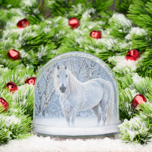 Beautiful White Horse Snow Christmas Holiday (クリスマス)