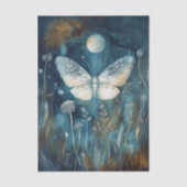 Beautiful White Moth Cyanotype Printing 薄葉紙 (正面)