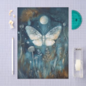 Beautiful White Moth Cyanotype Printing 薄葉紙 (クラフト)