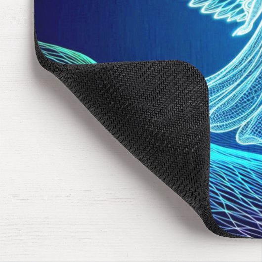 Beautiful White Neon Angel Computer Mousepad マウスパッド (コーナー)