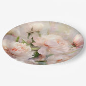 Beautiful White & Pink Peonies On Pink Background ペーパープレート (アングル)