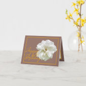 Beautiful White Rose Flower Pretty Happy Birthday カード (黄色い花)