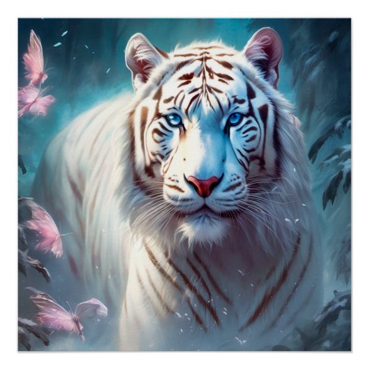 Beautiful White tiger ポスター (正面)