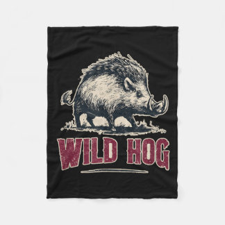 Beautiful Wild Hog Graphic for Man and Woman フリースブランケット