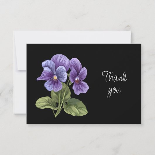 Beautiful Wild Violet Flowers Thank You Card サンキューカード (正面)