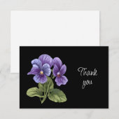 Beautiful Wild Violet Flowers Thank You Card サンキューカード (正面/裏面)