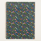 Beautiful Wildflower Garden on Dark Teal プランナー手帳 (正面)