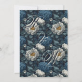 Beautiful Wildflower Peonies Flower  Fall Wedding  招待状 (裏面)