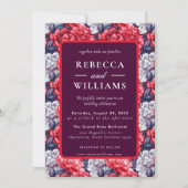 Beautiful Wildflower Peonies Flower Wedding 招待状 (正面)