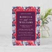 Beautiful Wildflower Peonies Flower Wedding 招待状 (スタンド正面)