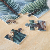 Beautiful Winter Cardinal Bird With Birdhouse ジグソーパズル (側面)