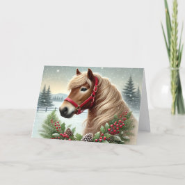 Beautiful Winter Horse with Wreath シーズンカード