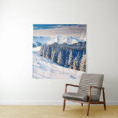 Beautiful winter landscape with snow covered trees タペストリー (インサイチュ)