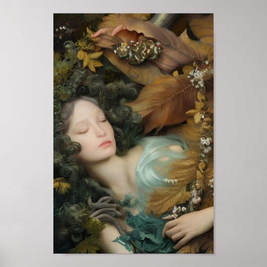 Beautiful Woman in Colorful Nature Painting | 5 | ポスター (正面)