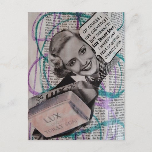 Beautiful Woman Toilet Soap Collage ポストカード (正面)