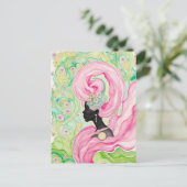 Beautiful Woman With Pink Hair ポストカード (スタンド正面)