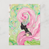 Beautiful Woman With Pink Hair ポストカード (正面)