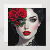 Beautiful Woman with Red Rose Blank (正面/裏面)