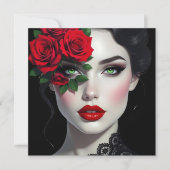 Beautiful Woman with Red Rose Blank (正面)