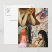 Beautiful Women Mixed Media Collage ポストカード (正面/裏面)