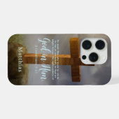 Beautiful Wooden Cross Scripture Personalized iPhoneケース (裏面横)