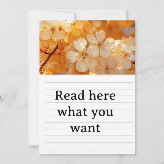 Beautiful Yellow Flower Wedding Invitation - Elega 招待状 (正面)