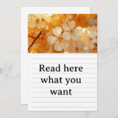 Beautiful Yellow Flower Wedding Invitation - Elega 招待状 (正面/裏面)