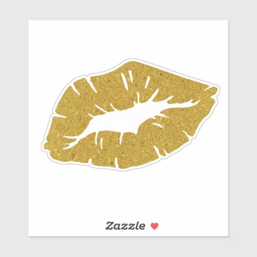 Beautiful Yellow Lipstick Kiss Isolated シール (シート)