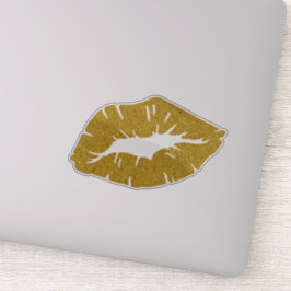 Beautiful Yellow Lipstick Kiss Isolated シール