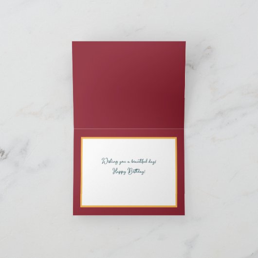 Beautiful Yellow Rose Chic Pretty Happy Birthday カード (内部)