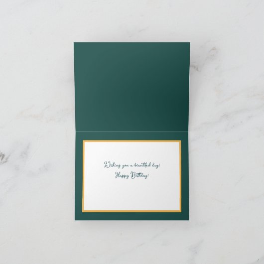 Beautiful Yellow Rose Chic Pretty Happy Birthday カード (内部)