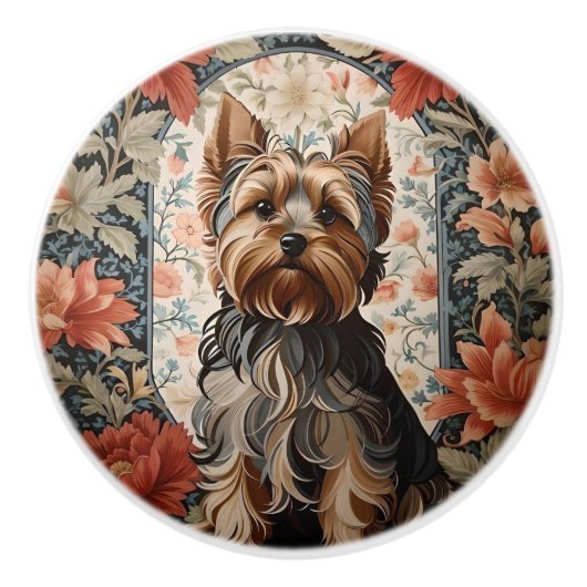 Beautiful Yorkie | Yorkshire Terrier Portrait セラミックノブ (正面)