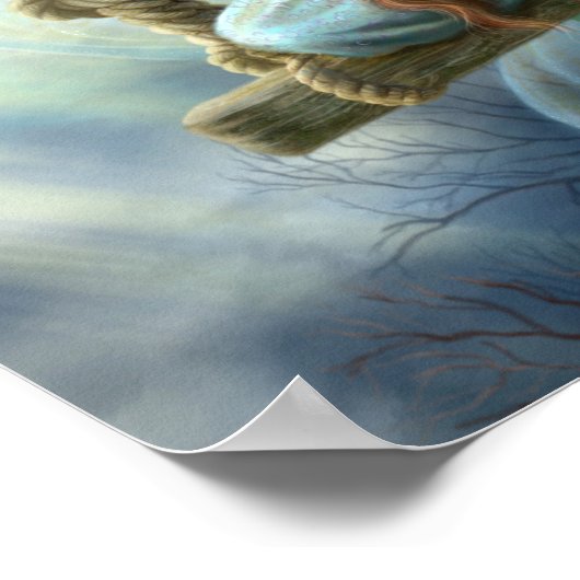 Beautiful young fairy  butterfly on  swing. Illust ポスター (角)