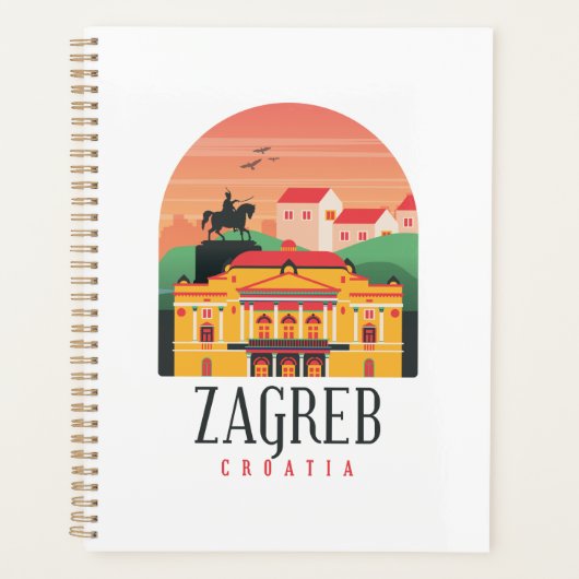 Beautiful Zagreb Croatia Cityscape Vintage   プランナー手帳 (正面)