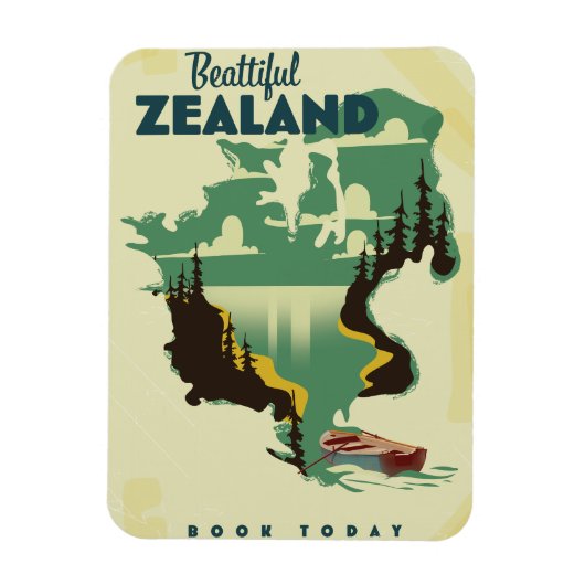 Beautiful Zealand Travelポスター マグネット (縦)