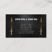 Beautifullの保証黒の金ゴールドアイコン名刺 名刺 (裏面)