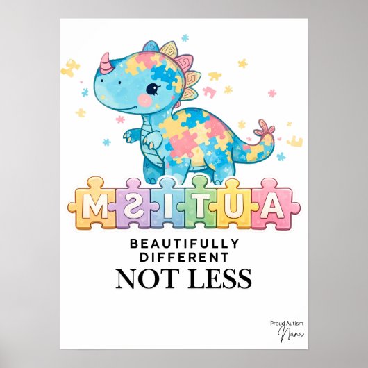 Beautifully different not less | Autism poster  ポスター (正面)