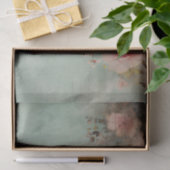 Beautifully Distressed Pink Flowers on Edge of 薄葉紙 (ギフト)