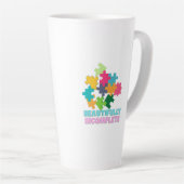 Beautifully Incomplete Colorful Puzzle Piece カフェラテマグ (右アングル)