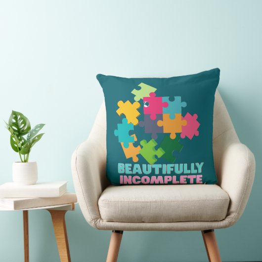 Beautifully Incomplete Colorful Puzzle Piece クッション (椅子)