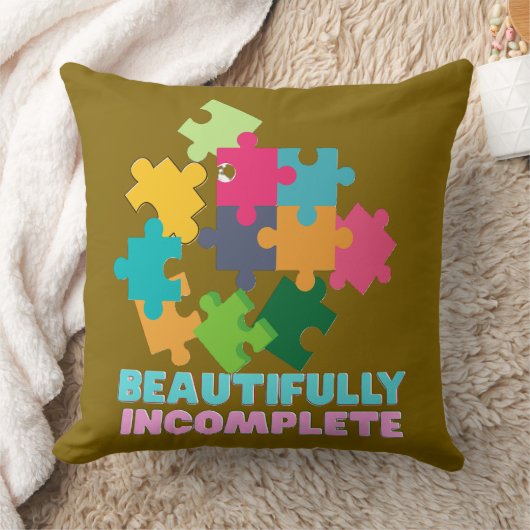 Beautifully Incomplete Colorful Puzzle Piece クッション (ブランケット)
