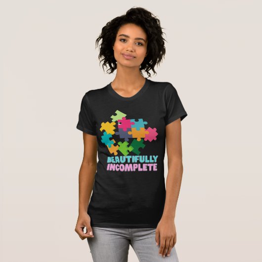 Beautifully Incomplete Colorful Puzzle Piece Tシャツ (正面フル)