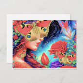 "Beautopia"蝶のART美しい超現実的な女性 招待状 (正面/裏面)